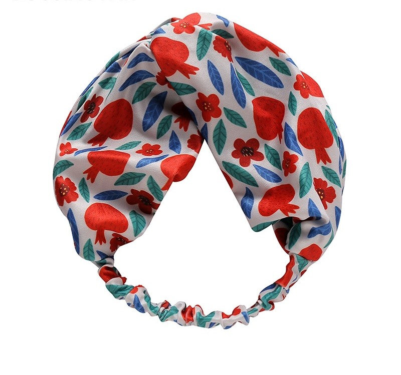 Fruits printed thick elastic headband