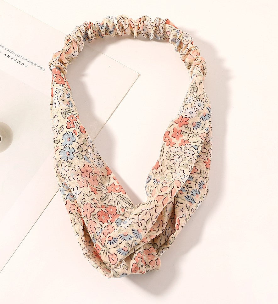 Country flowers prints elastic headband