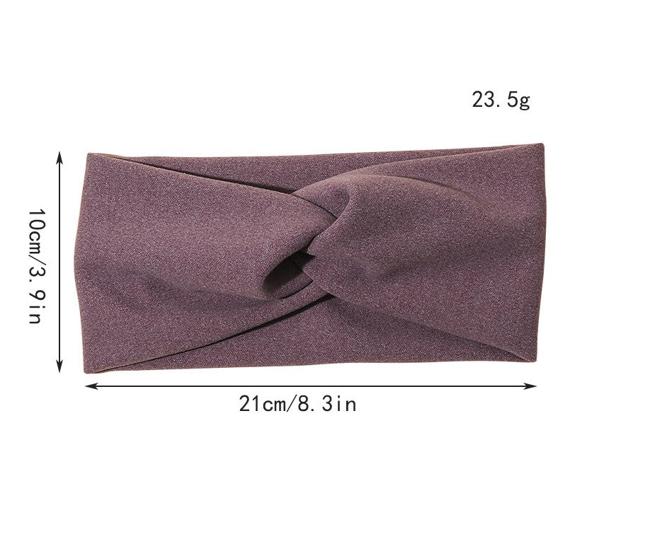 Twist front plain coral velvet headband