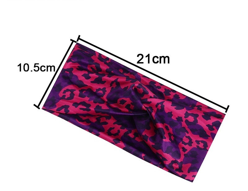 Multicoloured animal print thin twist front stretchy headband