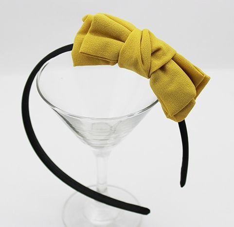 Yellow chiffon bow headband