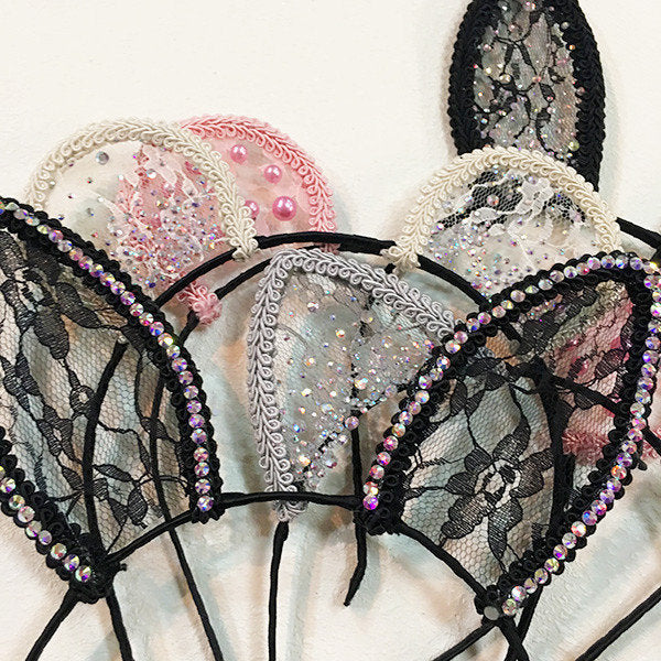 Sparkling lace ears headband