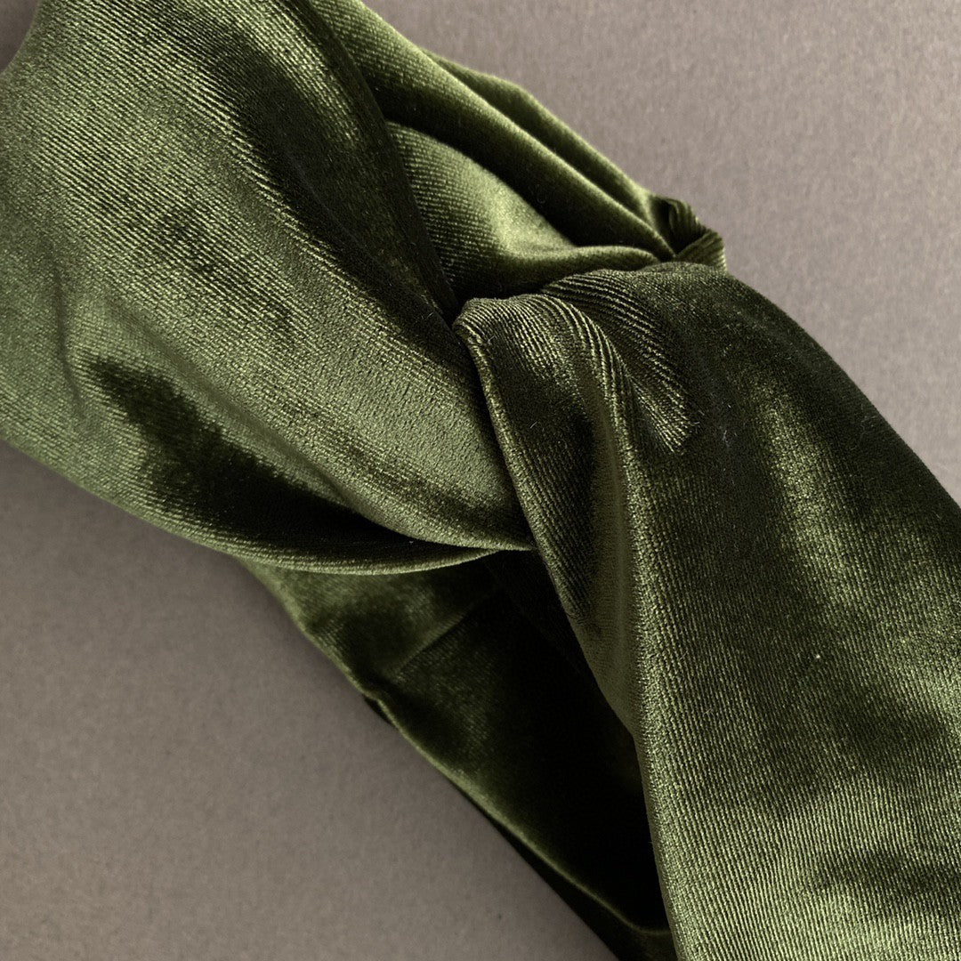 Twist front thick velvet headband