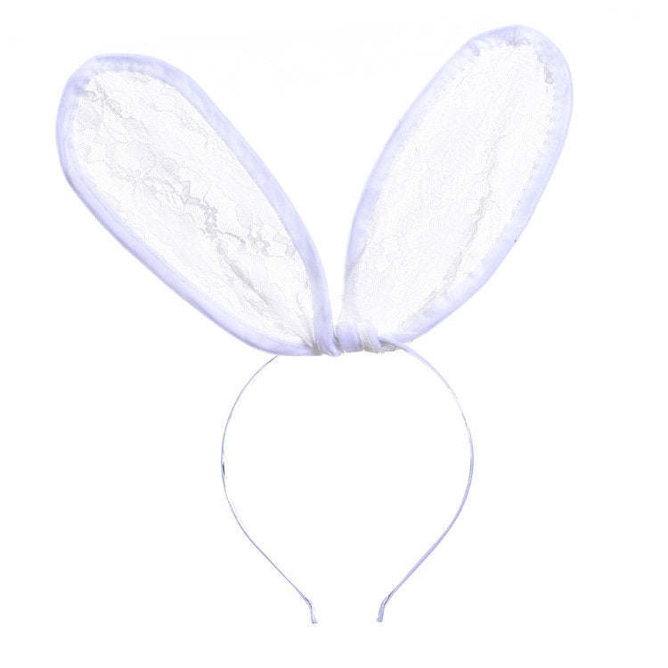 Lace bunny-ear headband