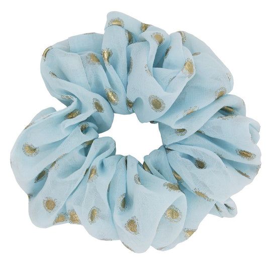 Gold stamping dots chiffon scrunchies