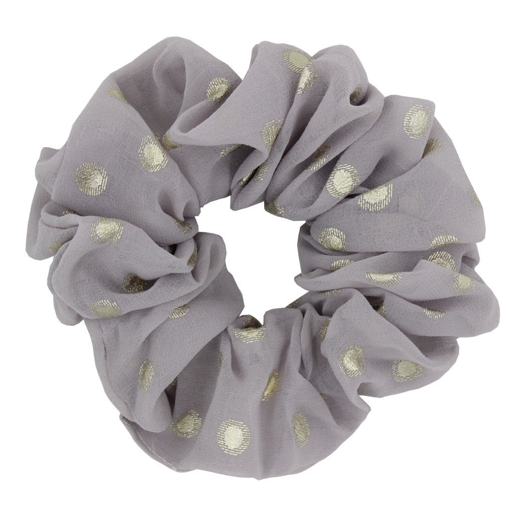 Gold stamping dots chiffon scrunchies