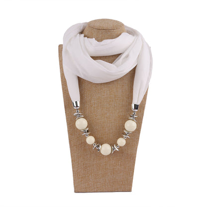 Jersey cotton infinity scarf with jewellery
