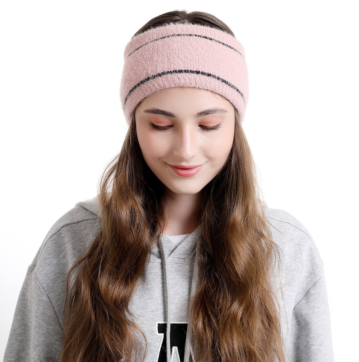 Fleece lined super soft knitted loop headband