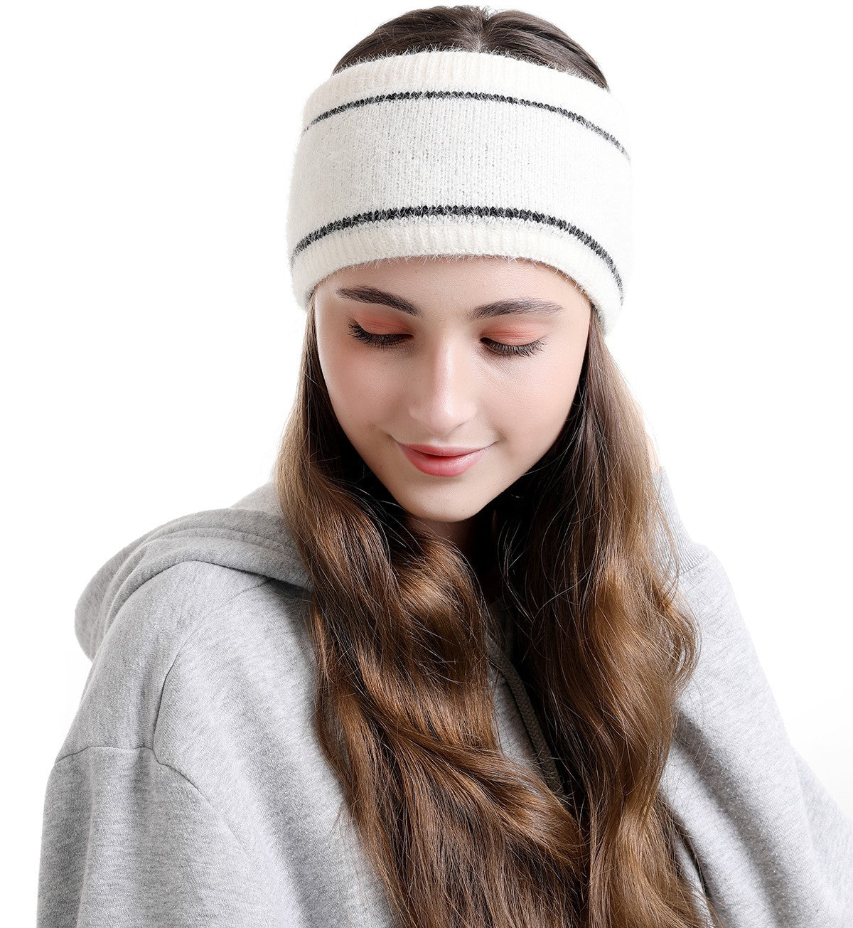 Fleece lined super soft knitted loop headband