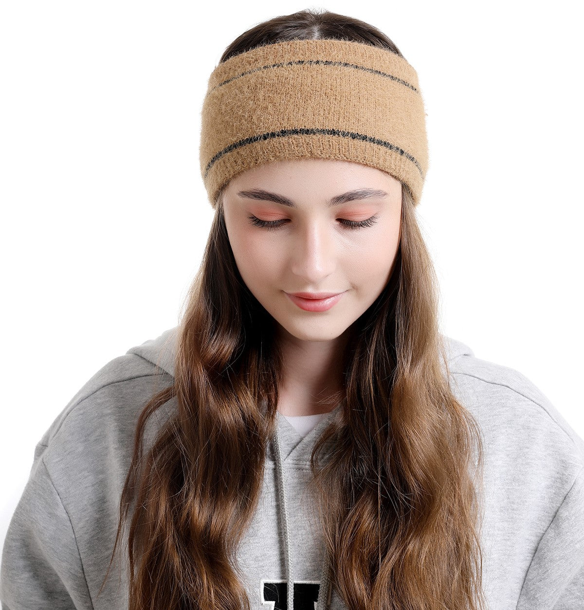 Fleece lined super soft knitted loop headband