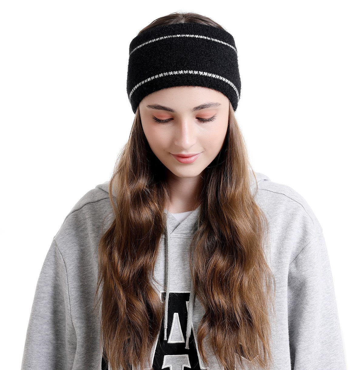 Fleece lined super soft knitted loop headband
