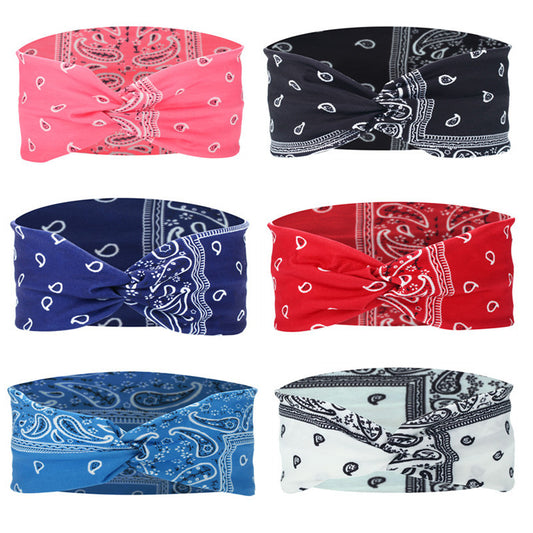 Twist front paisley print thin headband