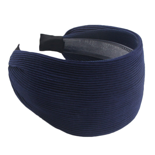9cm-wide plain pleated headband