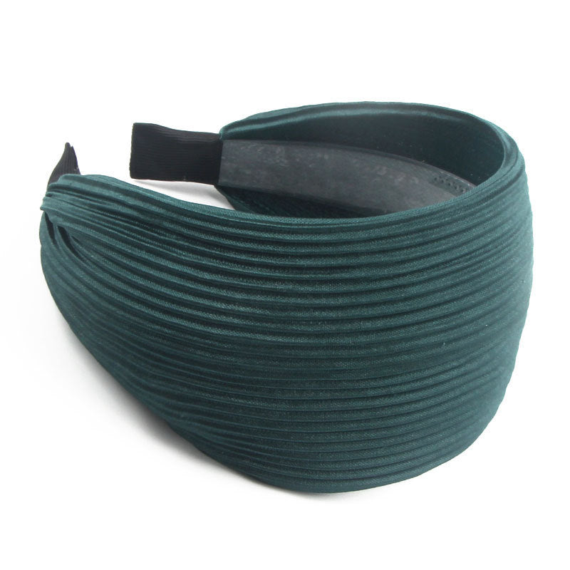 9cm-wide plain pleated headband