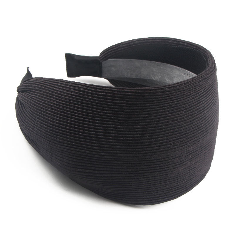 9cm-wide plain pleated headband