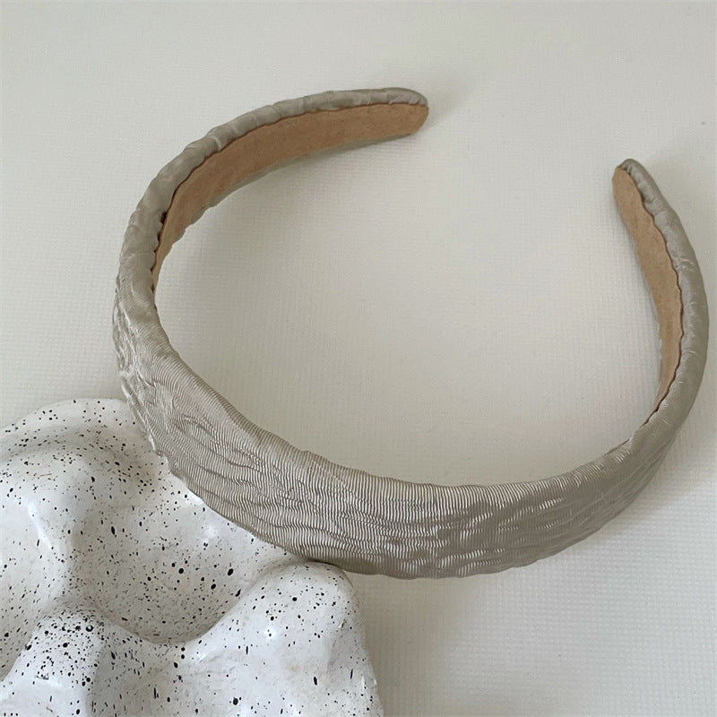 Plain colour crinkled wide headband