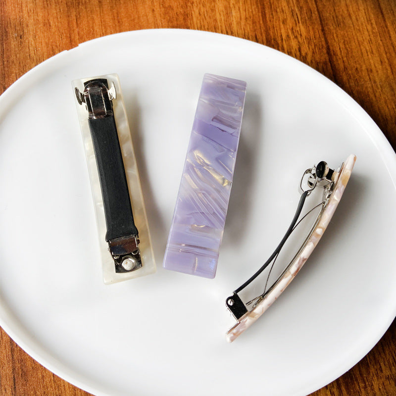 Rectangle resin hair barrette