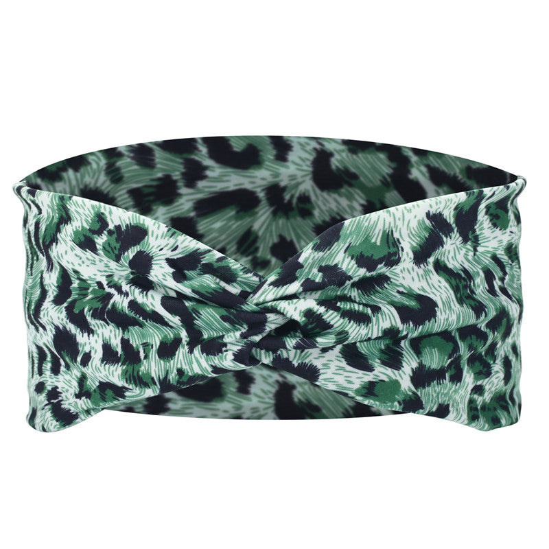 Twist front leopard print thin headband
