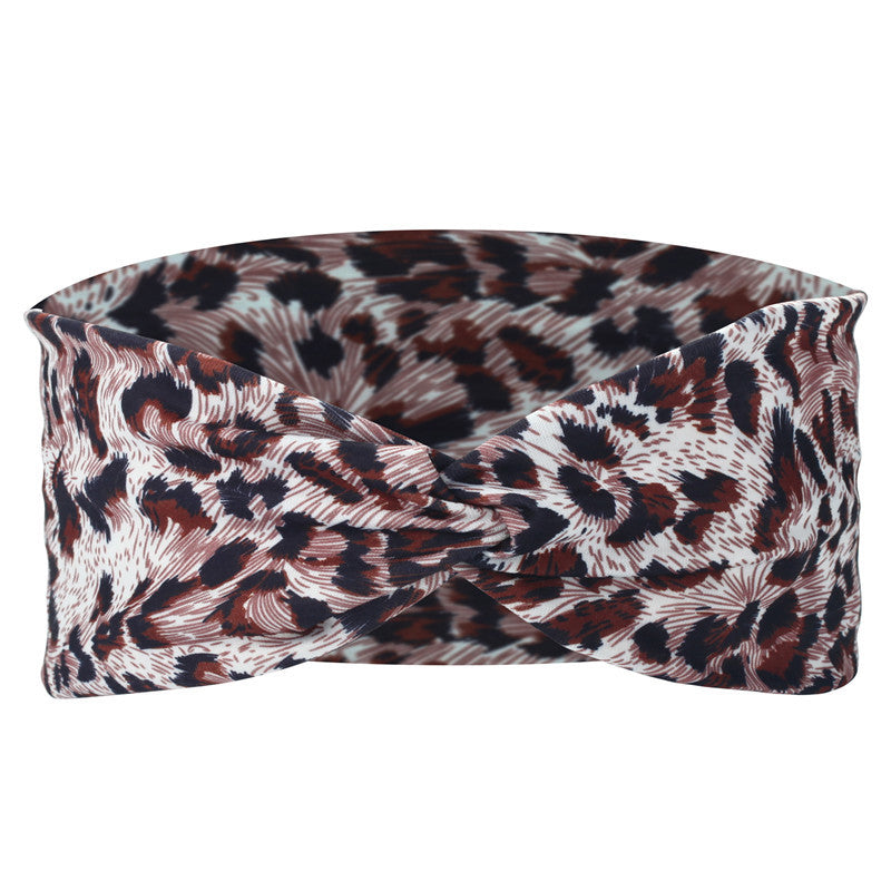 Twist front leopard print thin headband