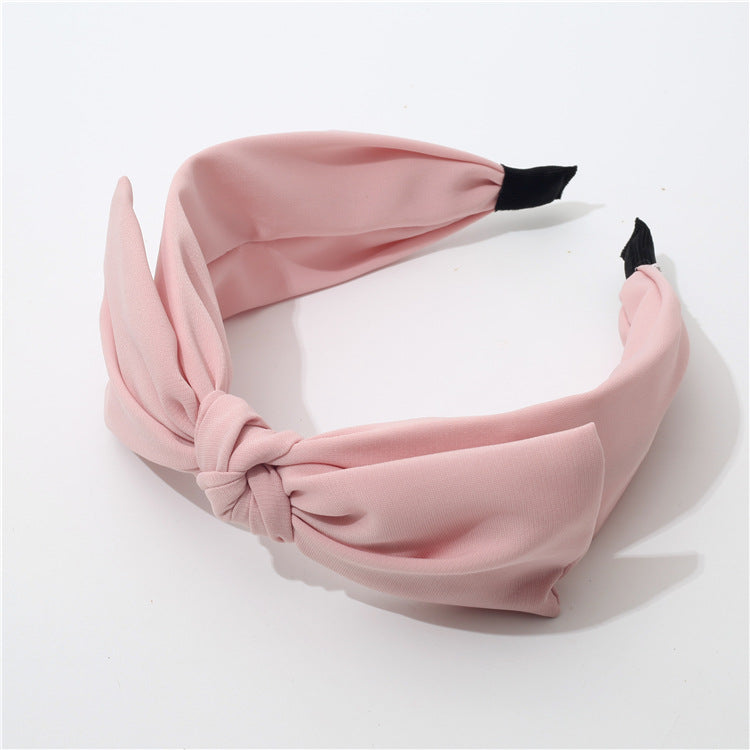 Plain chiffon headband with bow