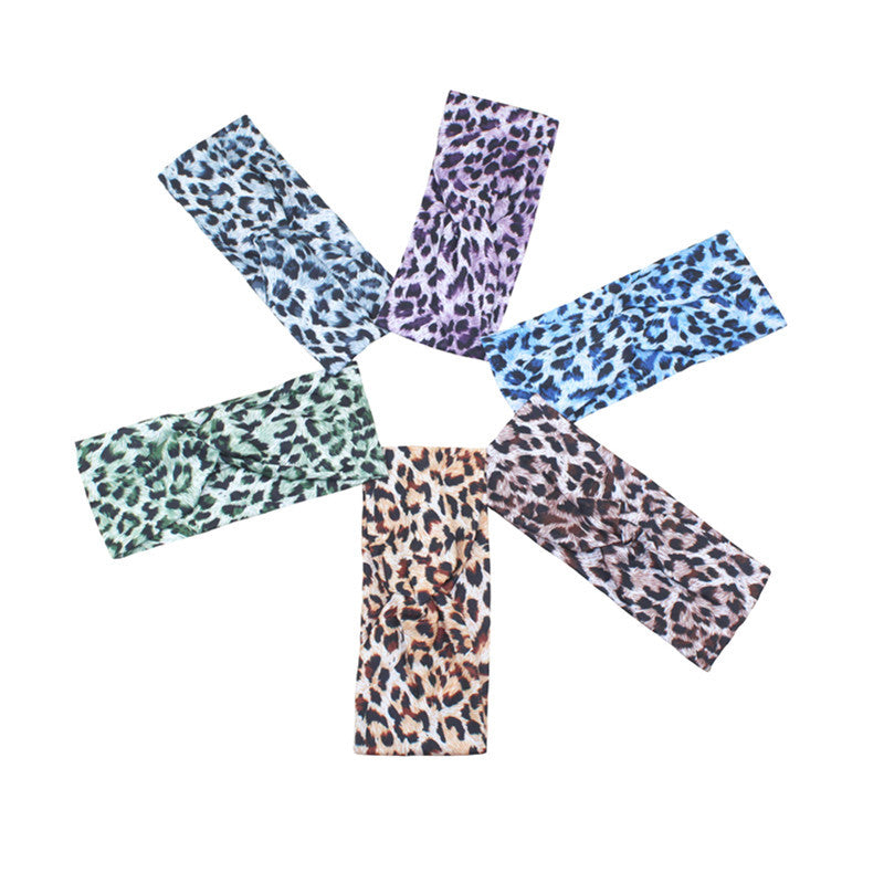 Twist front leopard print thin headband