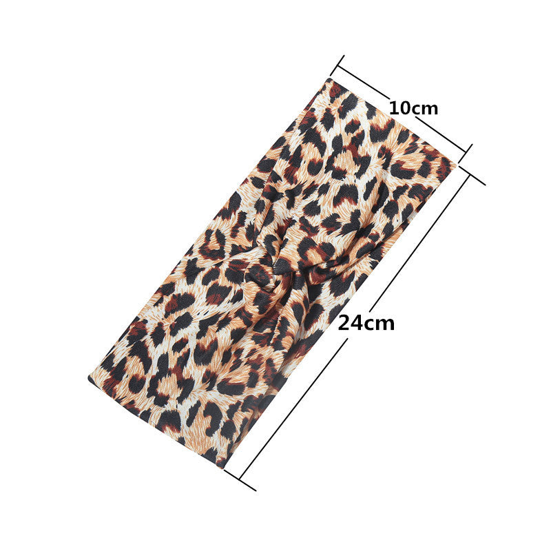 Twist front leopard print thin headband
