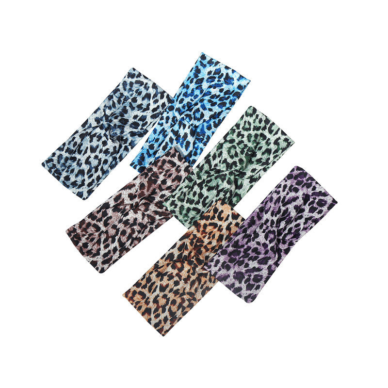 Twist front leopard print thin headband