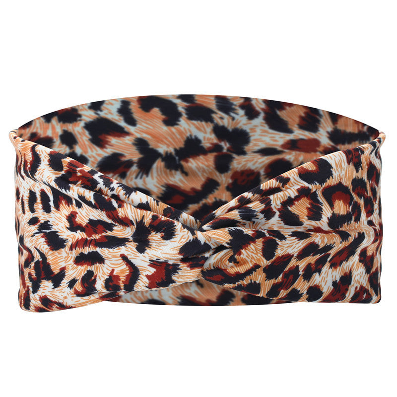 Twist front leopard print thin headband