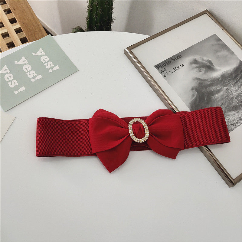 Luxury bow elastic belt