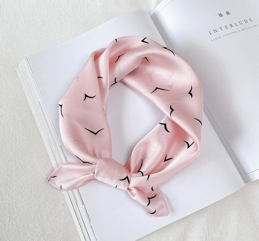 Seabirds patterned chiffon square scarf