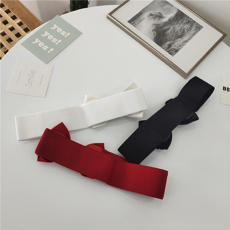 Luxury bow elastic belt