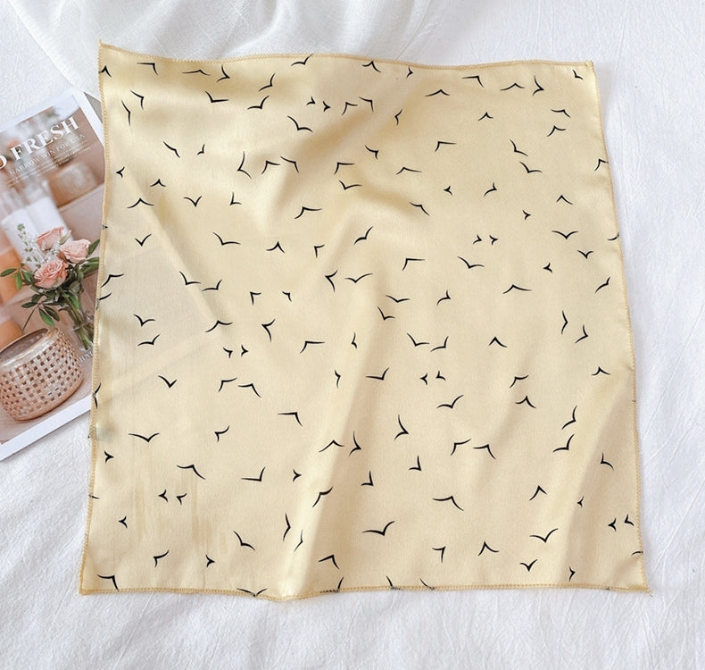 Seabirds patterned chiffon square scarf