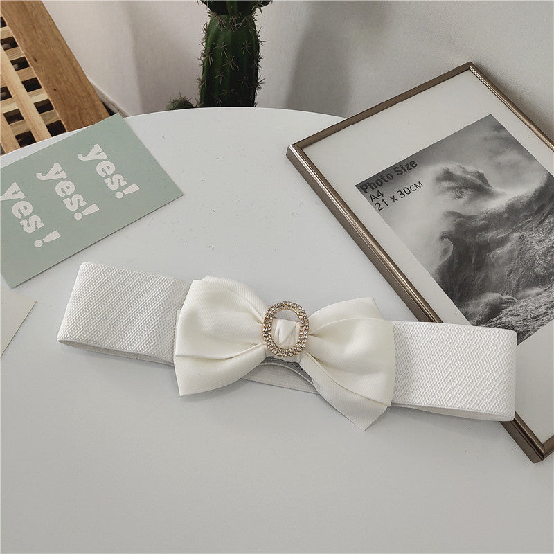 Luxury bow elastic belt