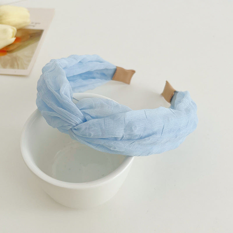 Sheer organza twist top plain headband