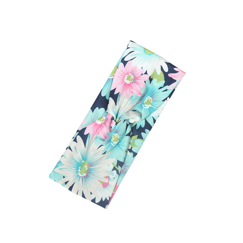 Twist front Multicoloured sunflowers print thin headband