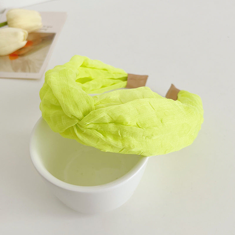 Sheer organza twist top plain headband