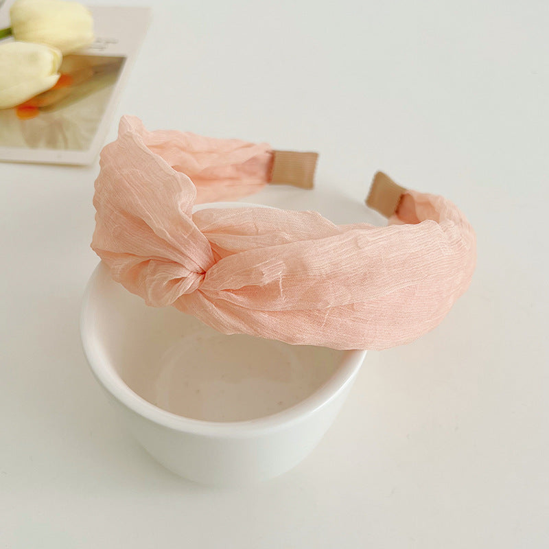Sheer organza twist top plain headband