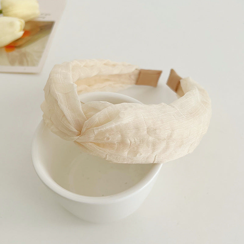 Sheer organza twist top plain headband