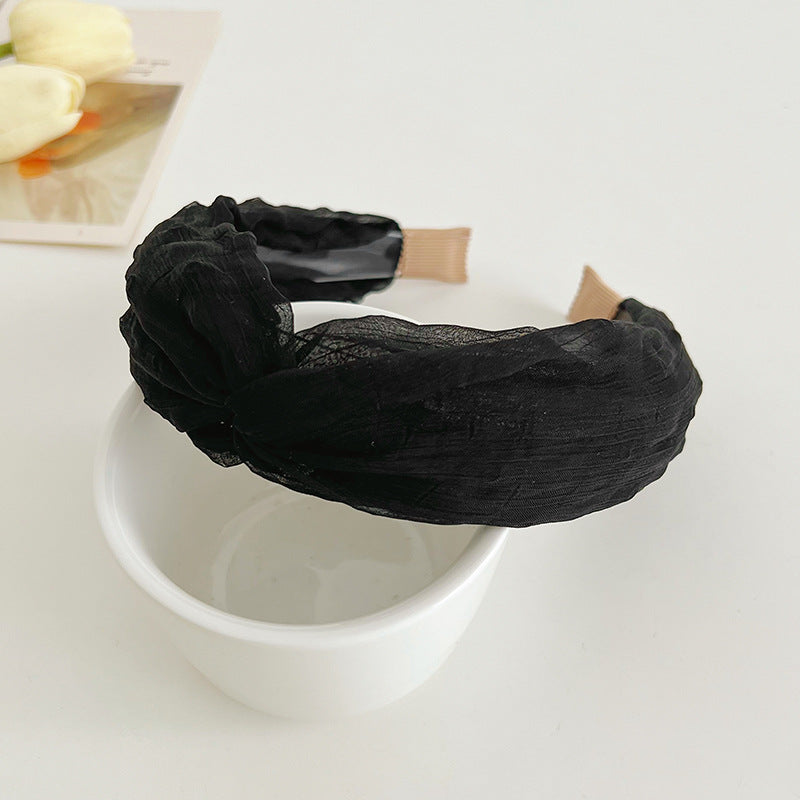 Sheer organza twist top plain headband