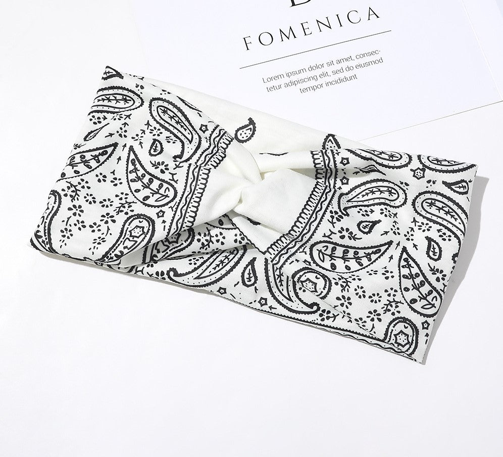 2-way stretch headband in paisley print