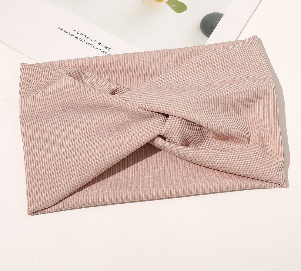 2-way ribbed cotton stretchy headband