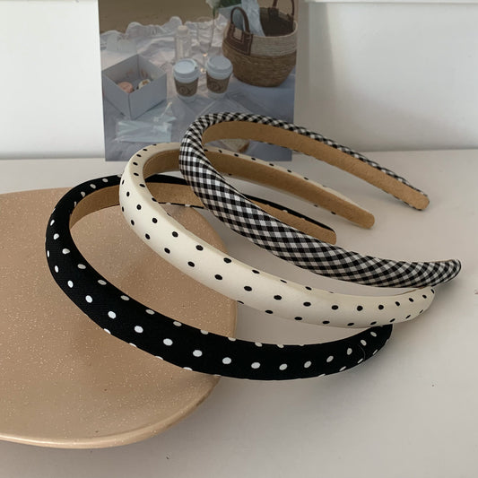1cm wide printed headband in black white