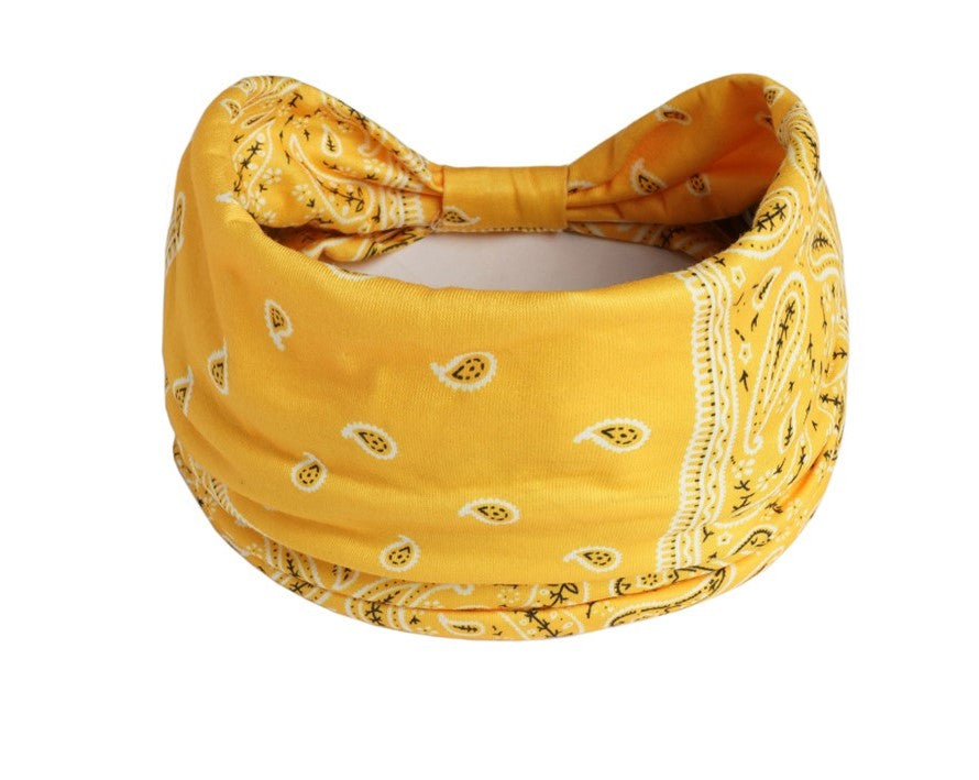 Paisley printed 2-way knotted bandanna hair band