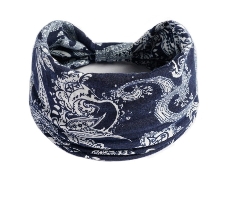 Ethnic style printed 2-way knotted bandanna hair band