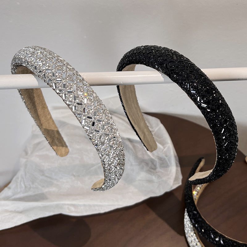 Bling-bling rhinestone thinly padded headband