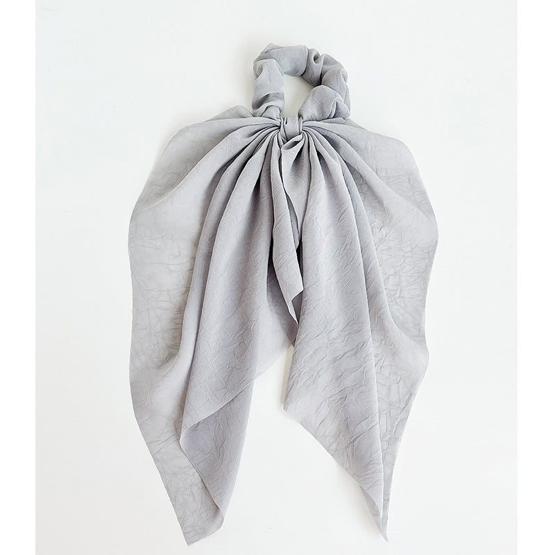 Chiffon plain scrunchies with long tail