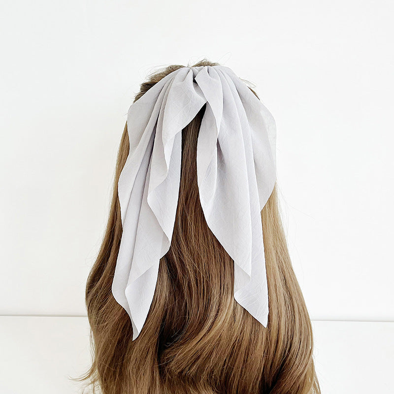 Chiffon plain scrunchies with long tail