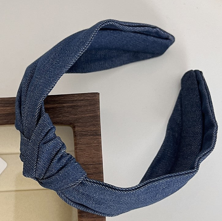 Denim knotted headband