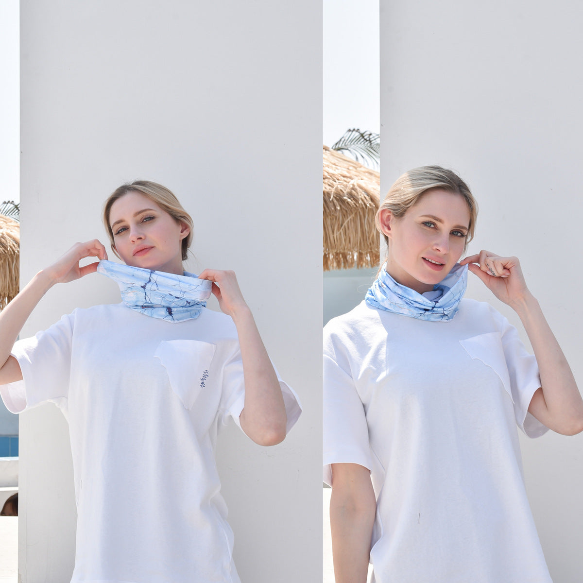 Multi-purpose seamless head wrap in paisley print