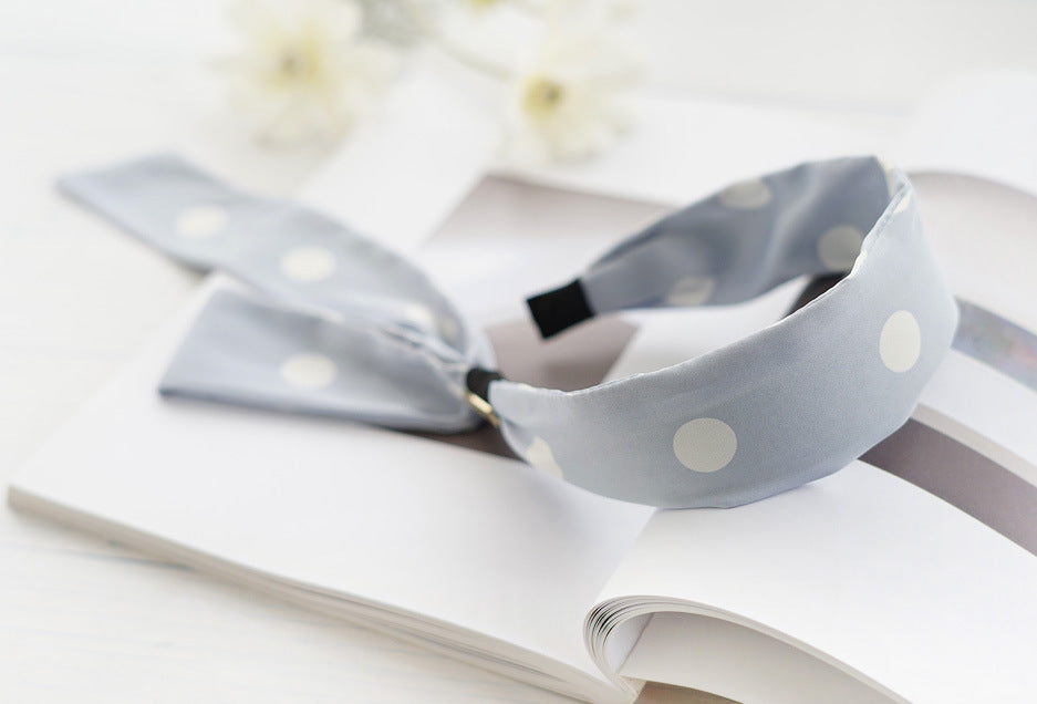 Patterned satin headband with scarf